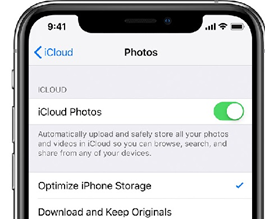 iCloud provides 5GB storage