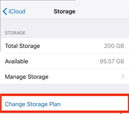 Change Storage Plan