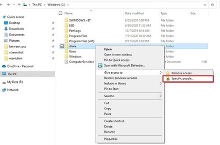 Share Files with File Explorer