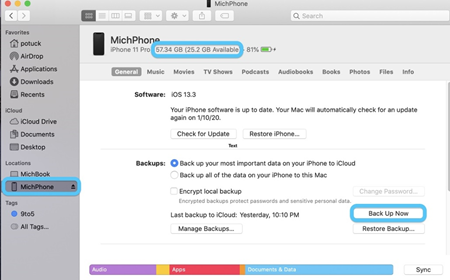 How to Backup iPhone to Mac