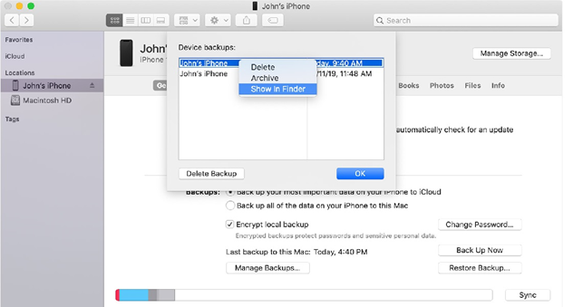 How to Store Backup Files on Finder